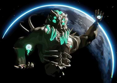 Cosmic Horror Figure with Glowing Eyes