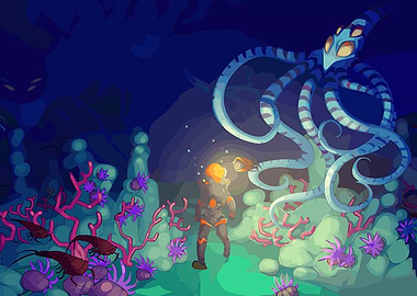 Underwater Exploration with Giant Octopus