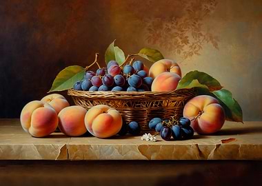 Still Life with Peaches and Grapes