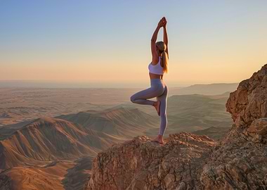 Yoga at Sunrise in the Desert