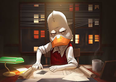 Howard The Duck Architect at Desk