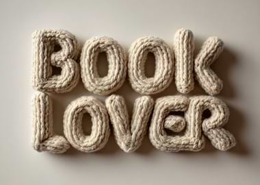 Knitted Book Lover Typography