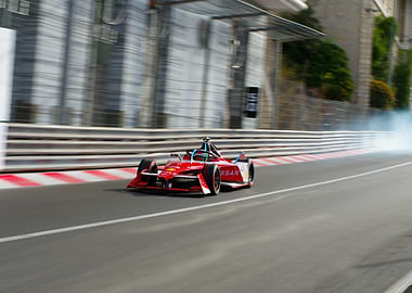 Formula E Race Car in Motion