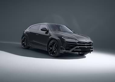 Sleek Black Lamborghini Urus Studio Shot
