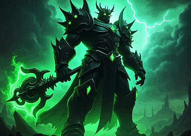 Dark Knight Glowing Green Energy