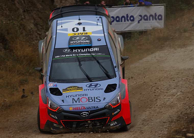 Hyundai Rally Car on Dirt Road
