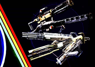 Futuristic Weapons on Black Background