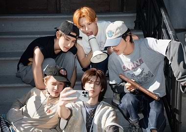 Group of Young Men on Steps