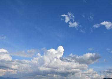 Blue Sky with Cumulus Clouds