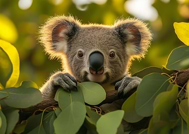 Koala in Eucalyptus Tree