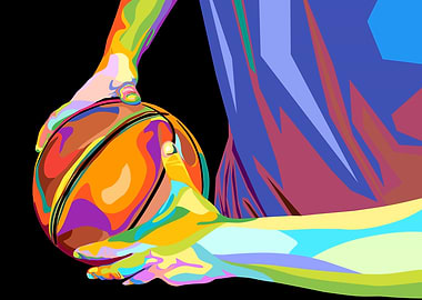 Colorful Basketball Pop Art