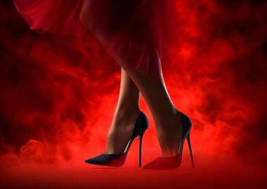 Fashion Elegant Heels on Red