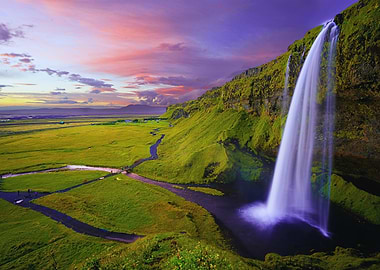 Seljalandsfoss Waterfall Iceland Landscape