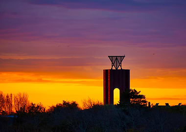 Sunset Tower Silhouette Norderney Kap