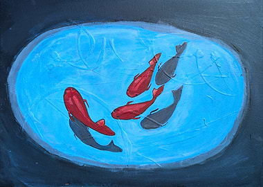 Fish in Pond Painting