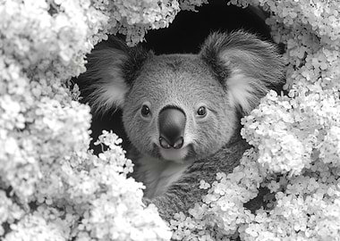 Koala in Flowers