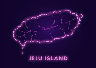 Jeju Island Neon Map