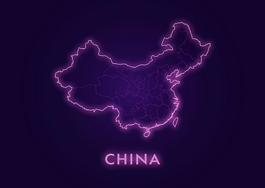 Neon China Map