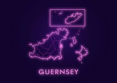 Guernsey Neon Map