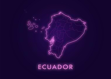 Ecuador Neon Map
