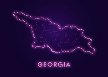 Neon Georgia Map