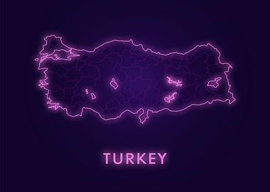 Neon Turkey Map