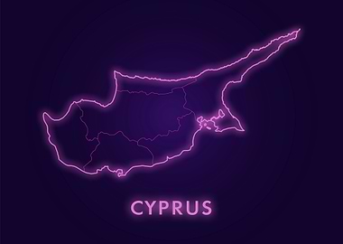 Neon Cyprus Map