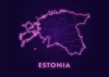 Estonia Neon Map