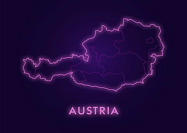 Neon Austria Map