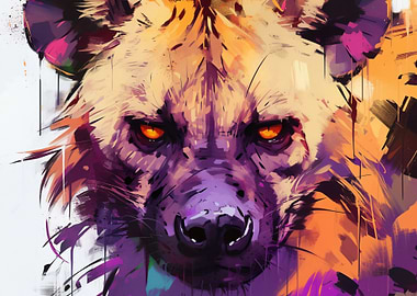 Colorful Hyena Portrait