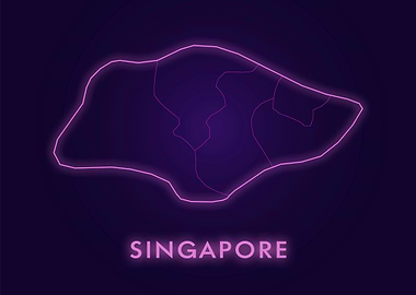 Singapore Neon Map