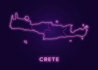 Crete Neon Map