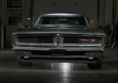 Green 1969 Dodge Charger R/T Front