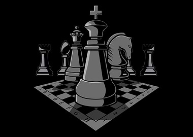 Chess Pieces on a Chessboard