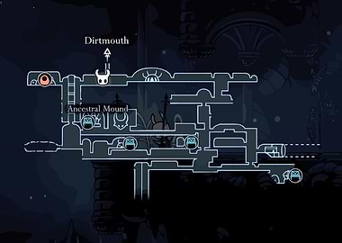 Hollow Knight Map: Dirtmouth and Ancestral Mound