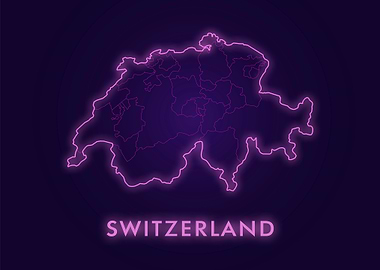 Neon Switzerland Map