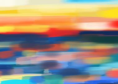 Abstract Colorful Landscape Painting