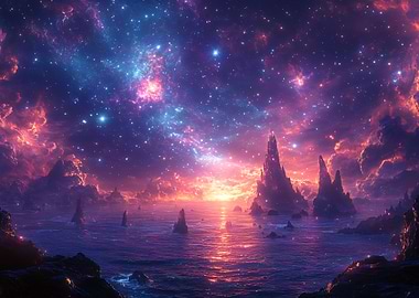 Cosmic Ocean Landscape