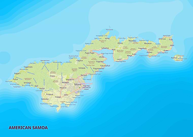 American Samoa Detailed Map
