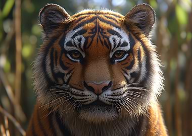 Tiger Portrait Close-Up