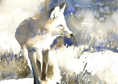 Watercolor Fox Portrait