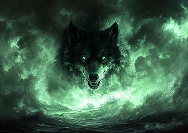 Wolf in Green Storm