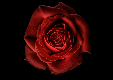 Red Rose on Black Background