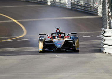 Formula E Race Car on Track