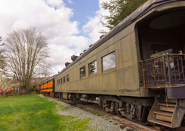 Vintage Train Car on Display