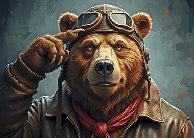 Bear Aviator Portrait
