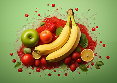 Fresh Fruits on Green