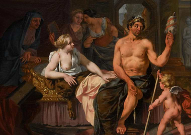 Hercules and Omphale painting