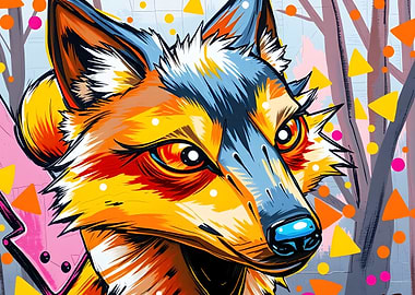 Colorful Fox Portrait