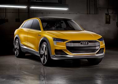 Yellow Audi e-tron quattro concept car